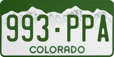 CO license plate 993PPA