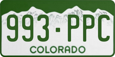 CO license plate 993PPC