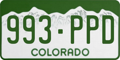 CO license plate 993PPD