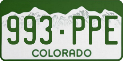 CO license plate 993PPE