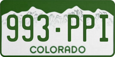CO license plate 993PPI