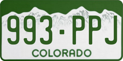 CO license plate 993PPJ