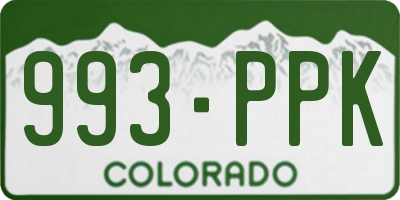 CO license plate 993PPK