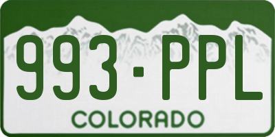 CO license plate 993PPL