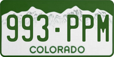 CO license plate 993PPM