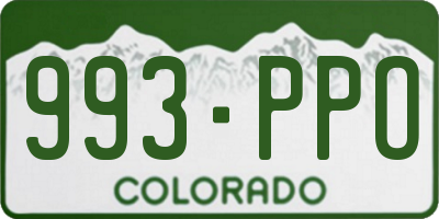 CO license plate 993PPO