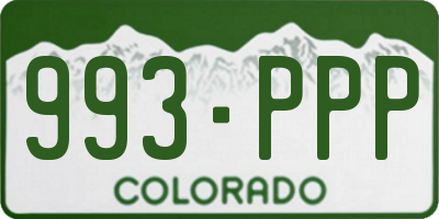 CO license plate 993PPP
