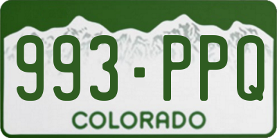 CO license plate 993PPQ