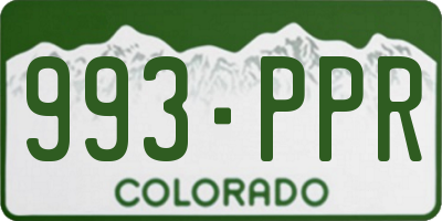 CO license plate 993PPR