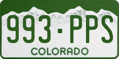 CO license plate 993PPS