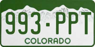 CO license plate 993PPT