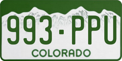 CO license plate 993PPU