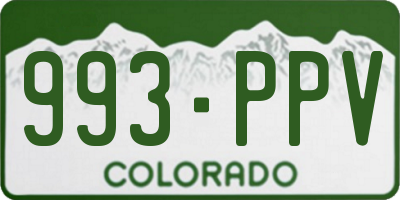 CO license plate 993PPV