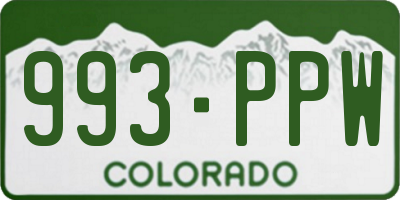 CO license plate 993PPW