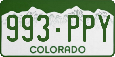 CO license plate 993PPY