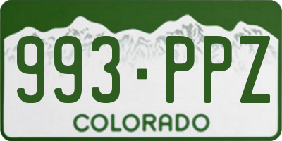 CO license plate 993PPZ