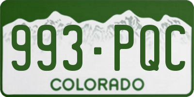 CO license plate 993PQC