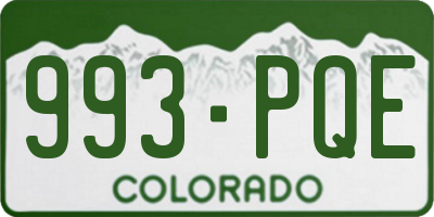 CO license plate 993PQE