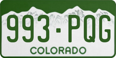 CO license plate 993PQG