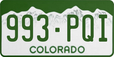 CO license plate 993PQI