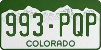 CO license plate 993PQP