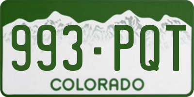 CO license plate 993PQT