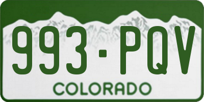 CO license plate 993PQV