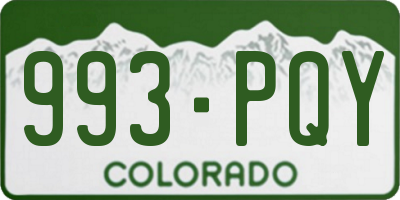 CO license plate 993PQY