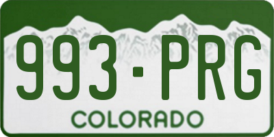 CO license plate 993PRG
