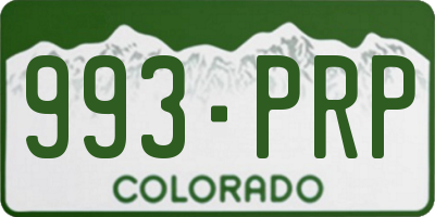 CO license plate 993PRP