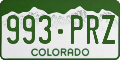 CO license plate 993PRZ