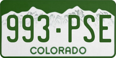CO license plate 993PSE
