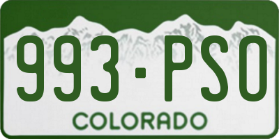 CO license plate 993PSO