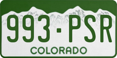 CO license plate 993PSR