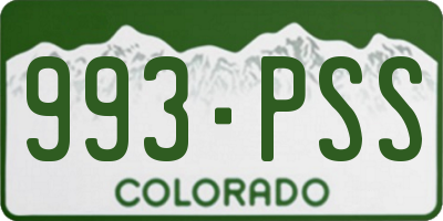 CO license plate 993PSS