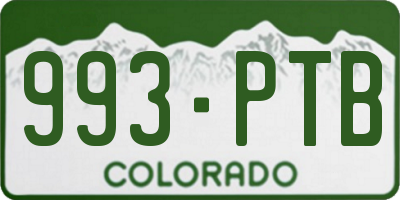 CO license plate 993PTB