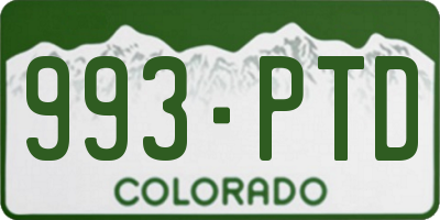 CO license plate 993PTD