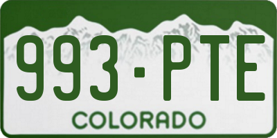 CO license plate 993PTE