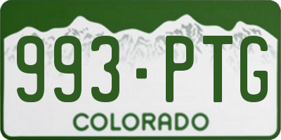 CO license plate 993PTG