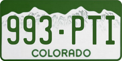 CO license plate 993PTI