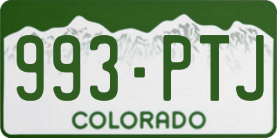 CO license plate 993PTJ