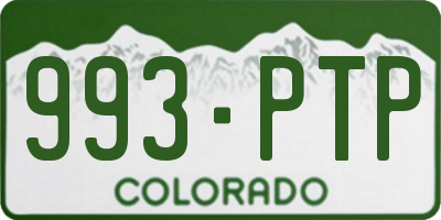 CO license plate 993PTP