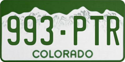 CO license plate 993PTR