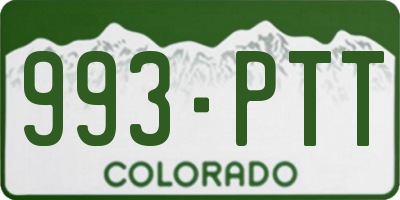 CO license plate 993PTT