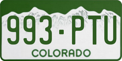 CO license plate 993PTU