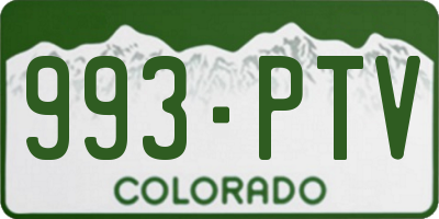 CO license plate 993PTV