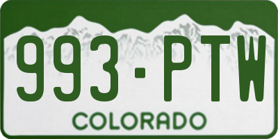 CO license plate 993PTW