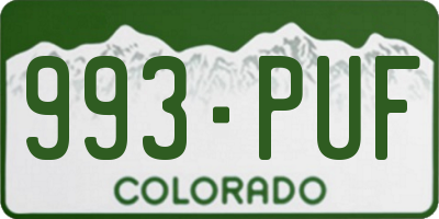 CO license plate 993PUF