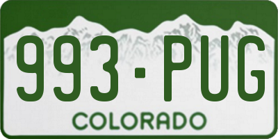 CO license plate 993PUG