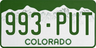 CO license plate 993PUT